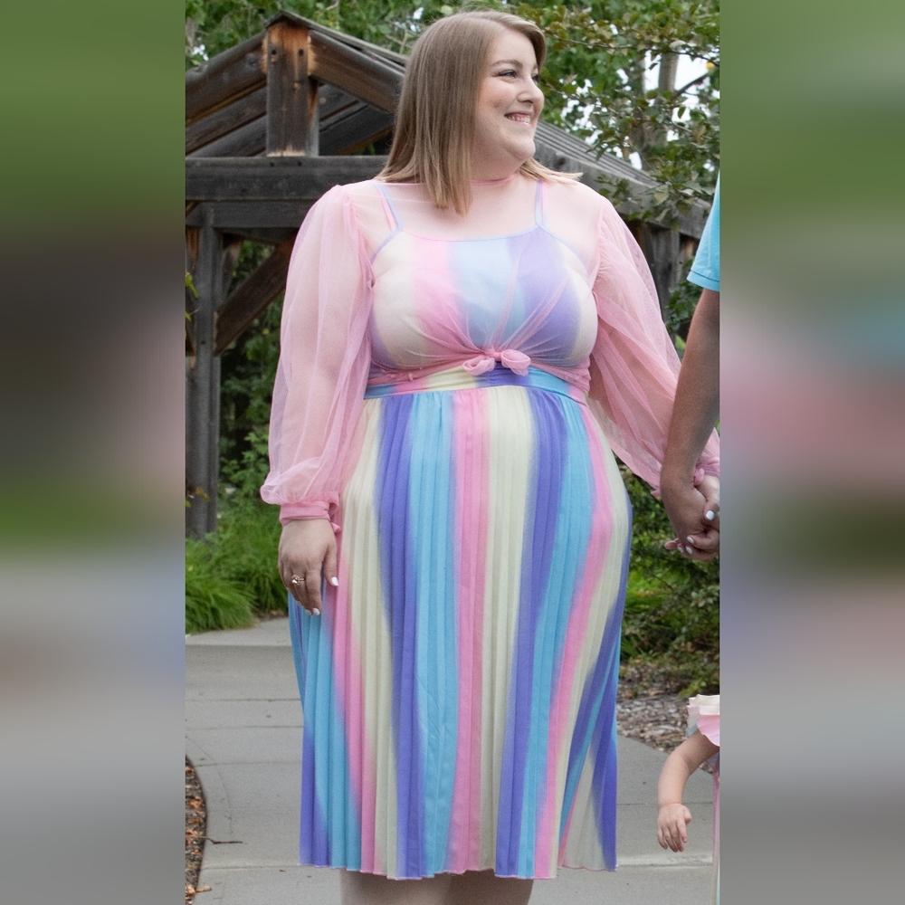 SHEIN Multicolor Striped Midi Dress